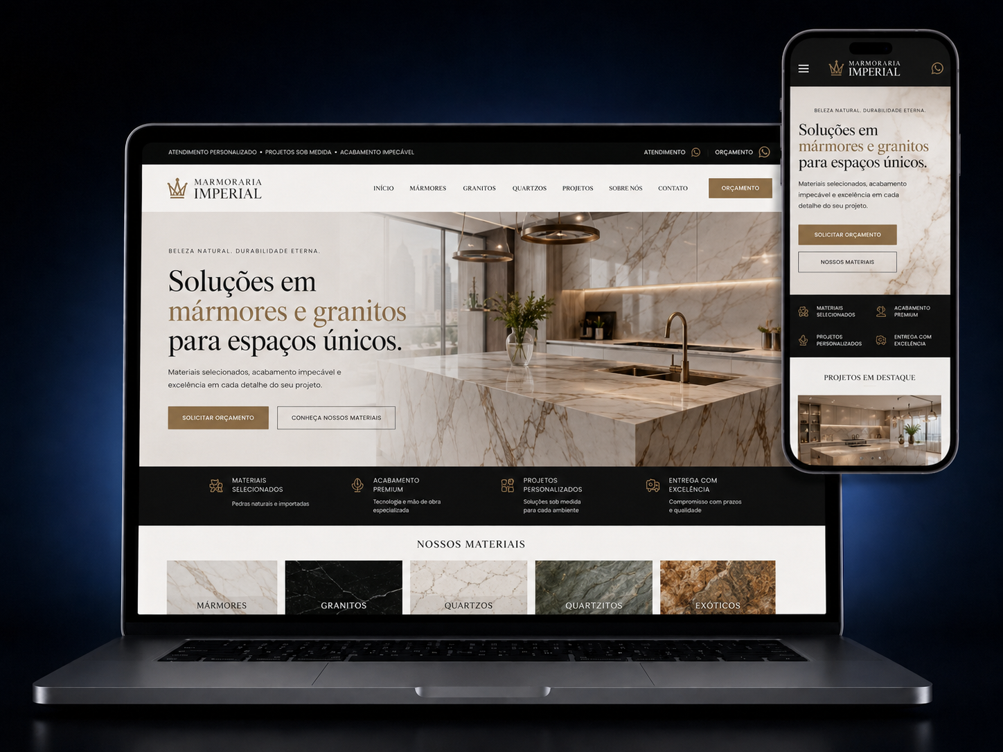 Exemplo de site Marmoraria